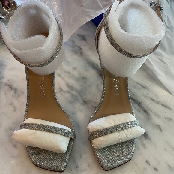 NWT Stuart Weitzman Nudistcurve 100 Strap Sandal Crystal size 7.5 - Picture 3 of 10